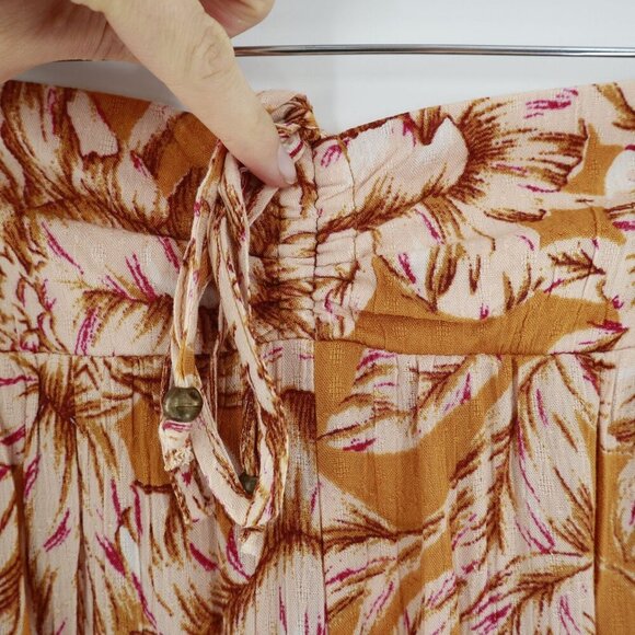 Band Of The Free Arizona Gold Floral Wide Leg Pant Womens L Boho Bohemian Hippie - Picture 7 of 12